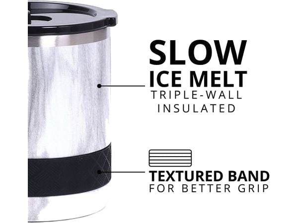 Elemental Recess 10oz Rocks Tumbler - White Marble