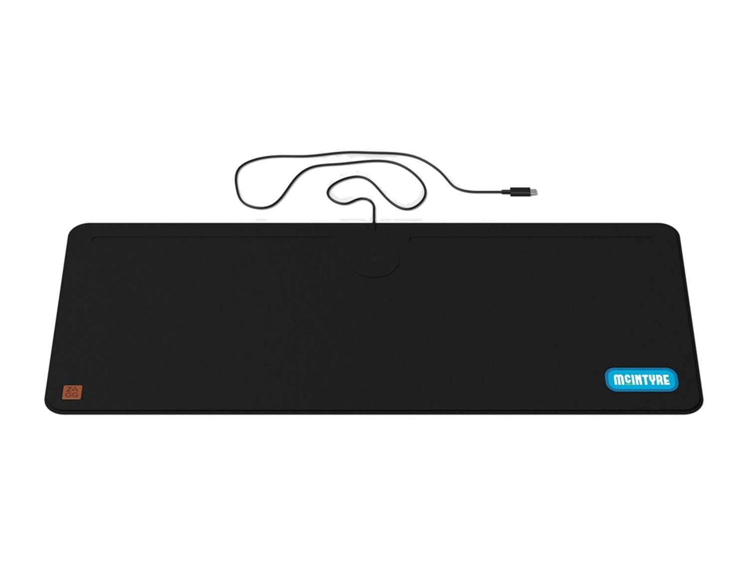 Zagg Desk Mat with Wireless Charging - Black - Charging Pads