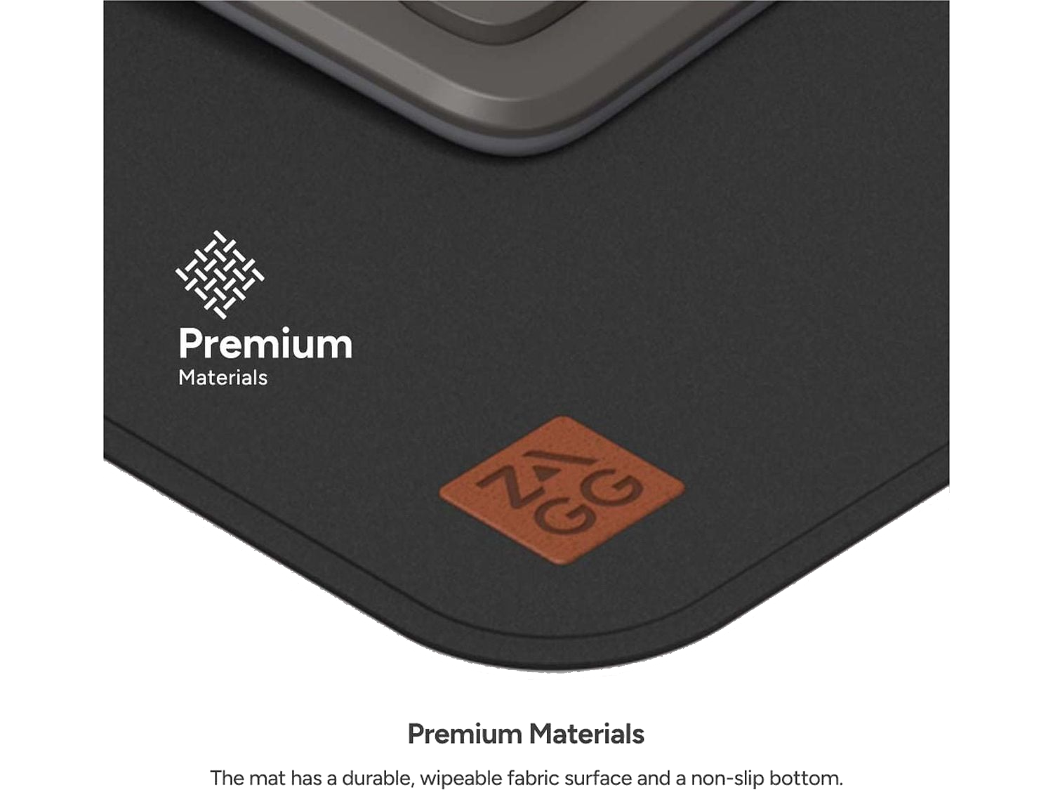 Zagg Desk Mat with Wireless Charging - Black - Charging Pads