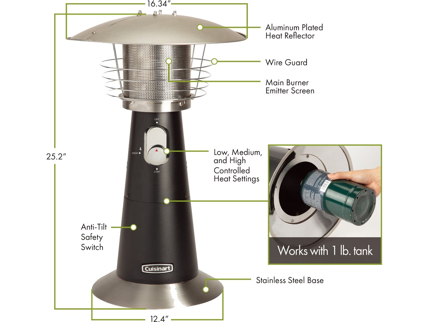 Cuisinart Outdoors® Tabletop Patio Heater