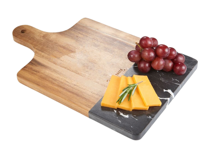 Black Marble and Wood Cutting Board