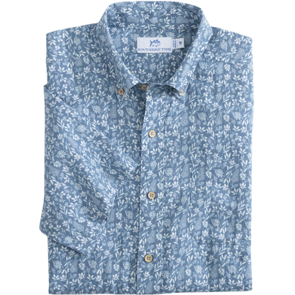 Southern Tide Men's Linen Rayon Ditzy Floral Short-Sleeve Sport Shirt