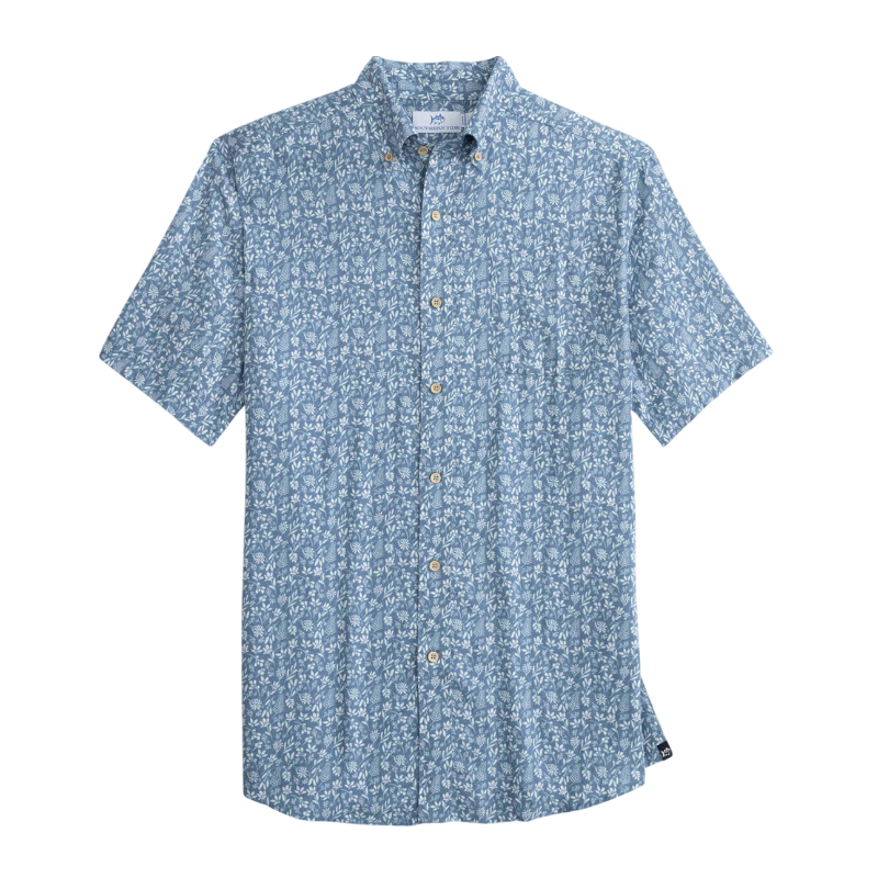 Southern Tide Men's Linen Rayon Ditzy Floral Short-Sleeve Sport Shirt