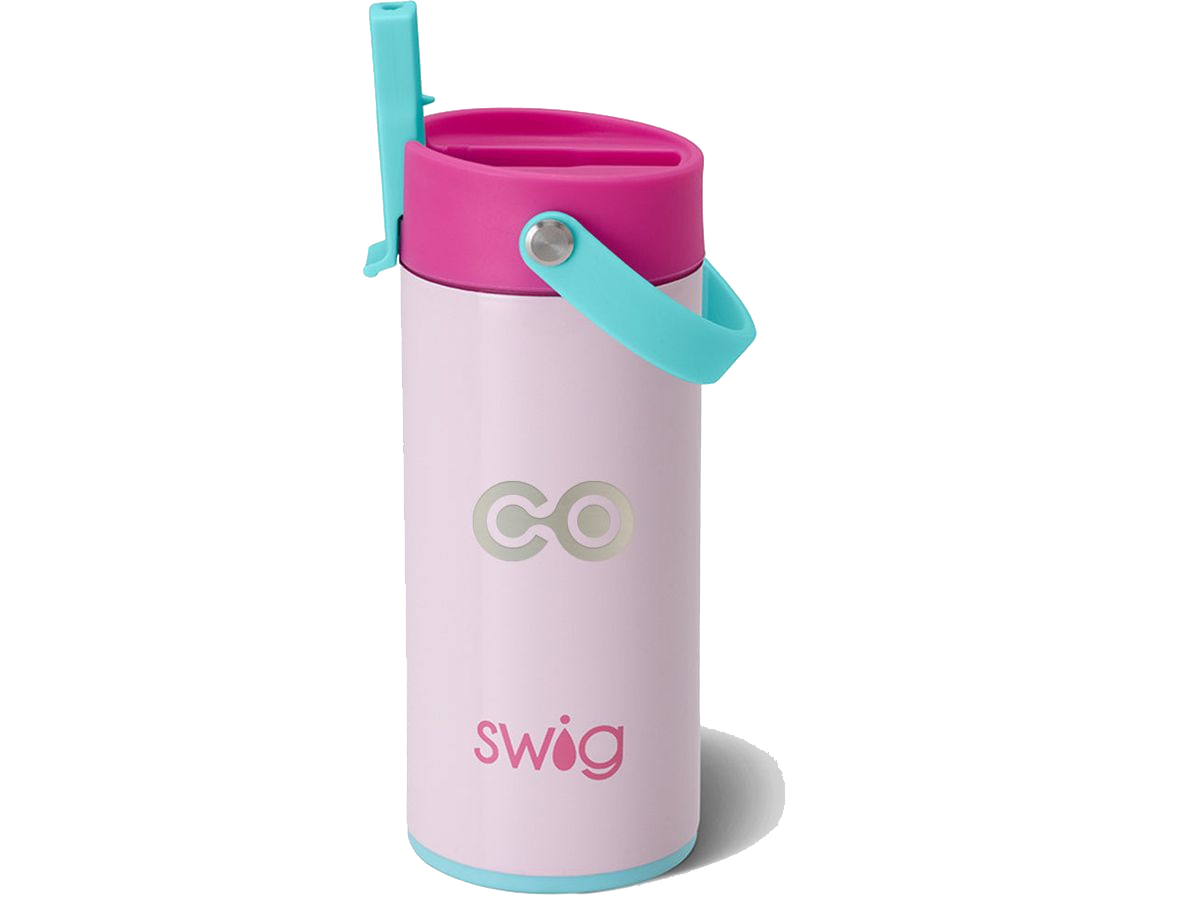 12 Oz. Swig Life™ Flip + Sip Slim Tumbler - Pink with Pink / 12oz - Tumblers w/Straws