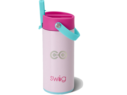 12 Oz. Swig Life™ Flip + Sip Slim Tumbler - Pink with Pink / 12oz - Tumblers w/Straws