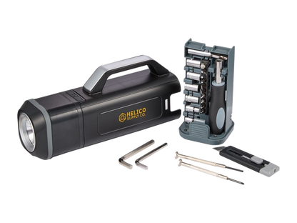 Tool Set With Rechargeable LED Flashlight