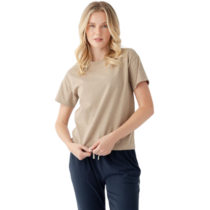 Woman wearing black tee with white background |Color:Jet Black