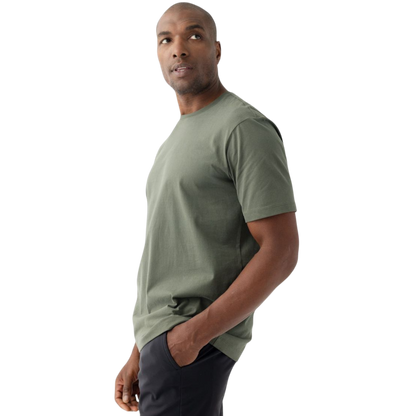 Man in olive tee with white background |Color:Olive