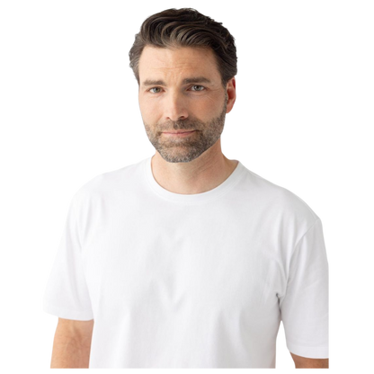 Close up of man in white tee |Color:White