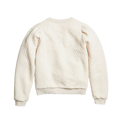 Marine Layer Women's Corbet Quilted Puff Sleeve Crewneck