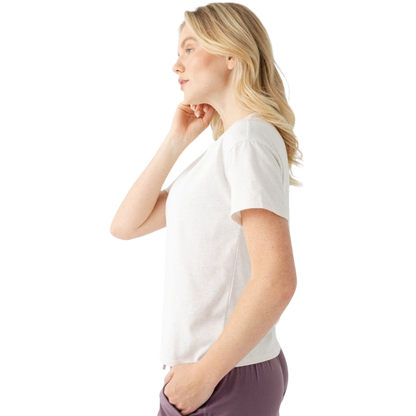 Woman wearing black tee with white background |Color:Jet Black