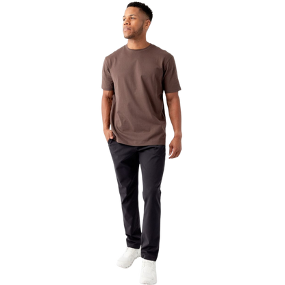 Man in olive tee with white background |Color:Olive