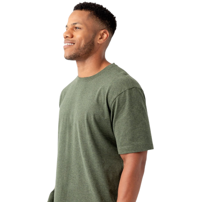 Man in olive tee with white background |Color:Olive