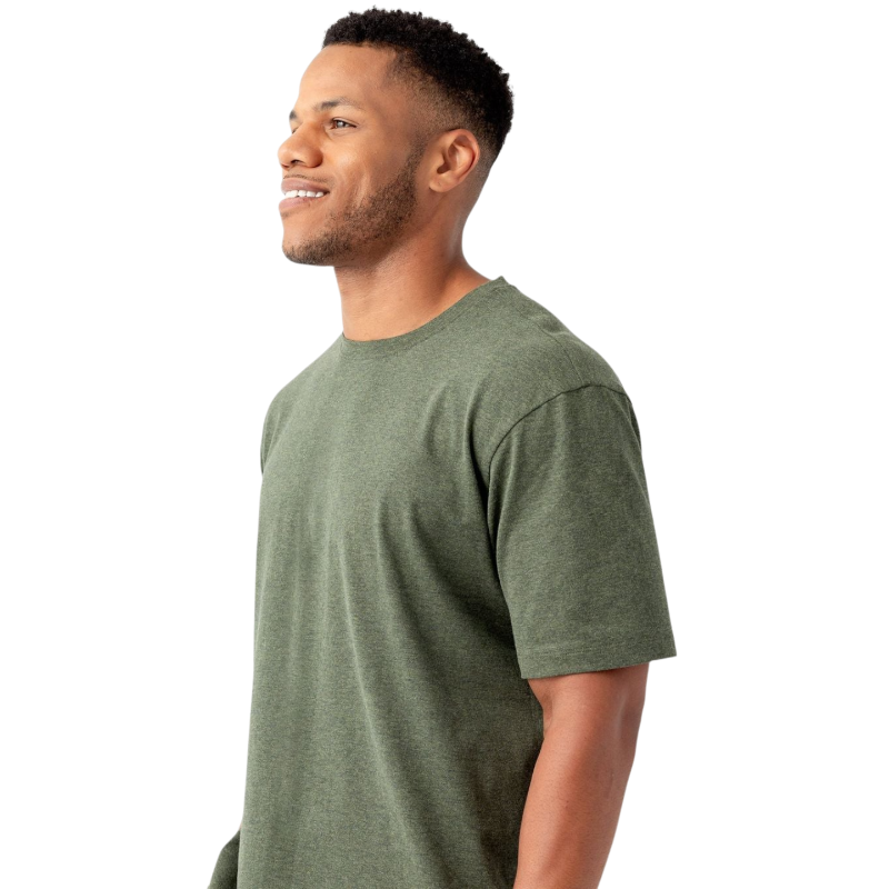 Man in olive tee with white background |Color:Olive