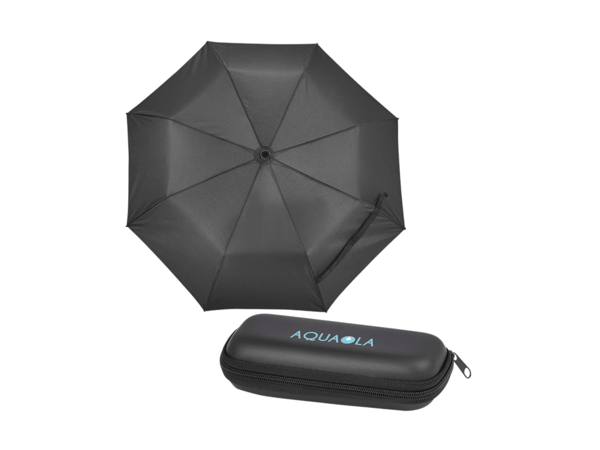37" Compact Travel Umbrella With Case - Travel Umbrellas - SwagWear