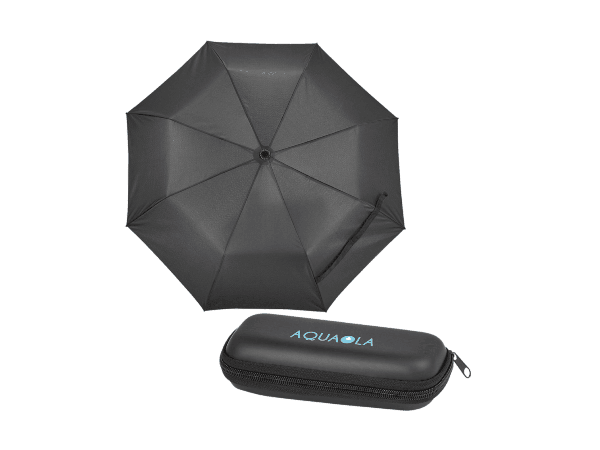 37" Compact Travel Umbrella With Case - Travel Umbrellas - SwagWear