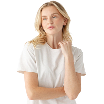 Woman wearing black tee with white background |Color:Jet Black