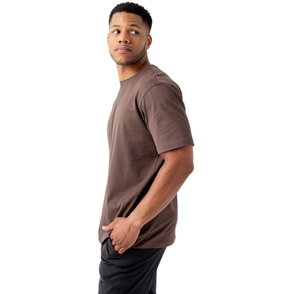 Man in olive tee with white background |Color:Olive