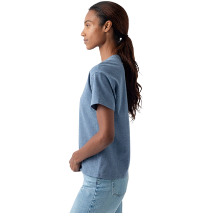 Woman wearing black tee with white background |Color:Jet Black