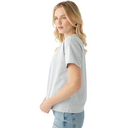 Woman wearing black tee with white background |Color:Jet Black