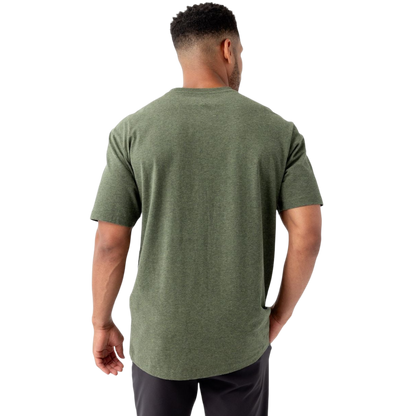 Man in olive tee with white background |Color:Olive