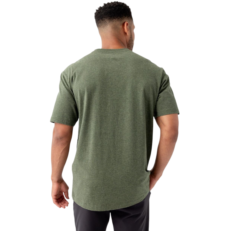 Man in olive tee with white background |Color:Olive
