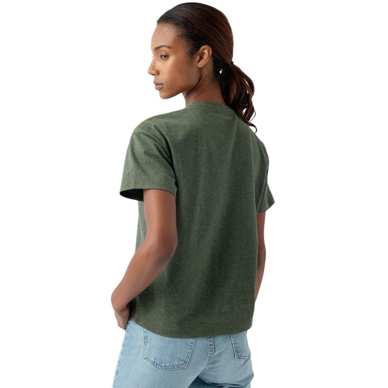 Woman wearing black tee with white background |Color:Jet Black