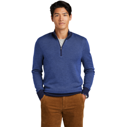 Brooks Brothers ® Washable Merino Birdseye 1/4-Zip Sweater
