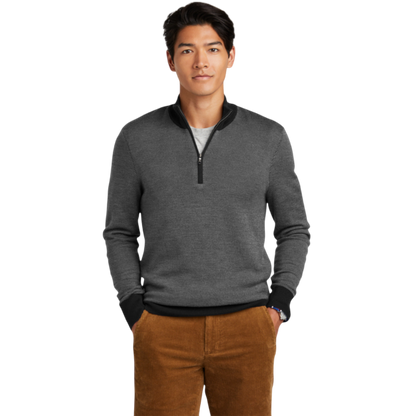 Brooks Brothers ® Washable Merino Birdseye 1/4-Zip Sweater