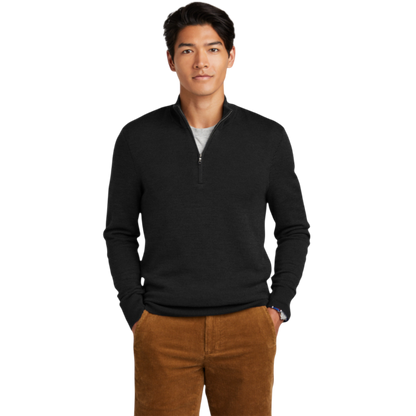 Brooks Brothers ® Washable Merino Birdseye 1/4-Zip Sweater