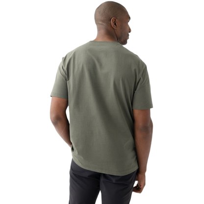 Man in olive tee with white background |Color:Olive