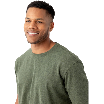 Man in olive tee with white background |Color:Olive