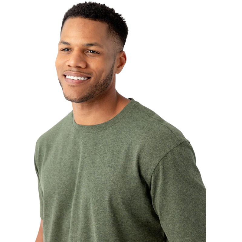 Man in olive tee with white background |Color:Olive