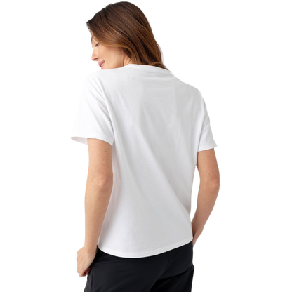 Woman wearing black tee with white background |Color:Jet Black