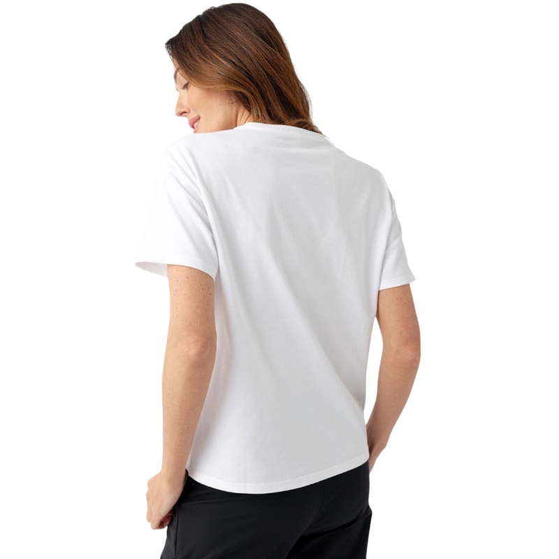 Woman wearing black tee with white background |Color:Jet Black