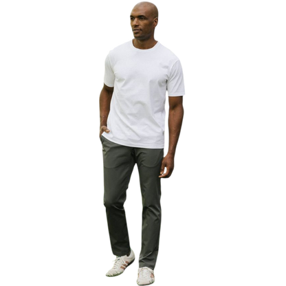 Man in olive tee with white background |Color:Olive