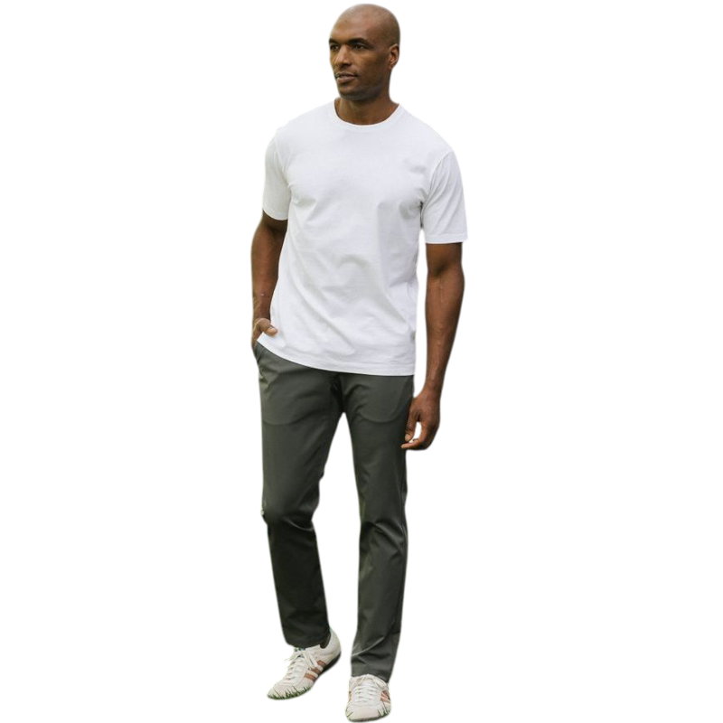 Man in olive tee with white background |Color:Olive