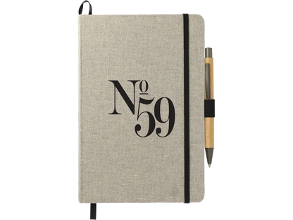 5.5’’ x 8.5’’ Recycled Cotton Bound Journal Set - Natural - Journal Sets