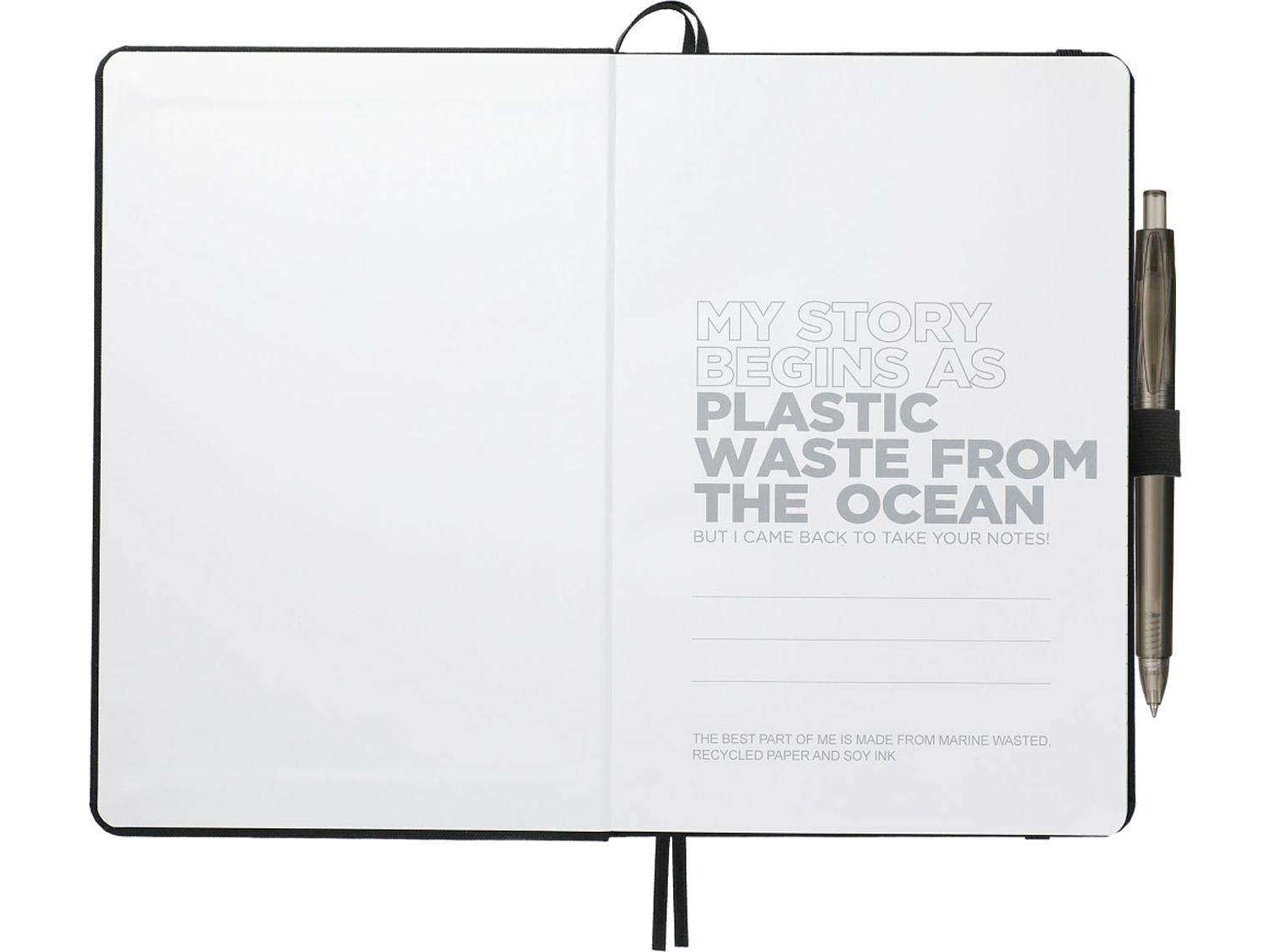 5.5’’ x 8.5’’ Recycled Marine Bound Journal Set - Black - Journal Sets