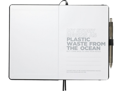 5.5’’ x 8.5’’ Recycled Marine Bound Journal Set - Black - Journal Sets