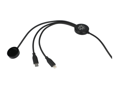 5-in-1 Long Charging Cables with iWatch Charger - Black - Charging Cables