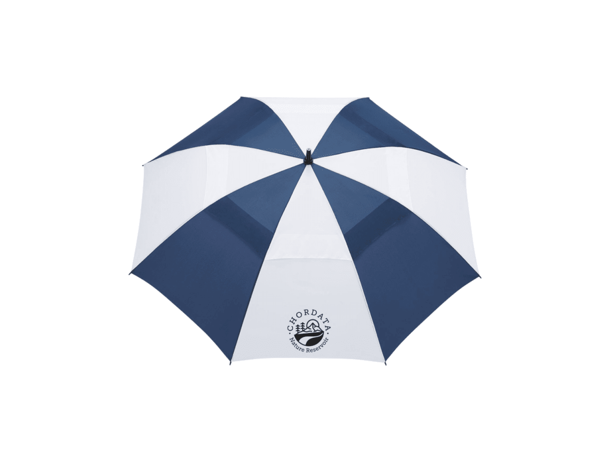 58" Recycled Golf Umbrella with Wooden Handle - Golf Umbrellas - SwagWear