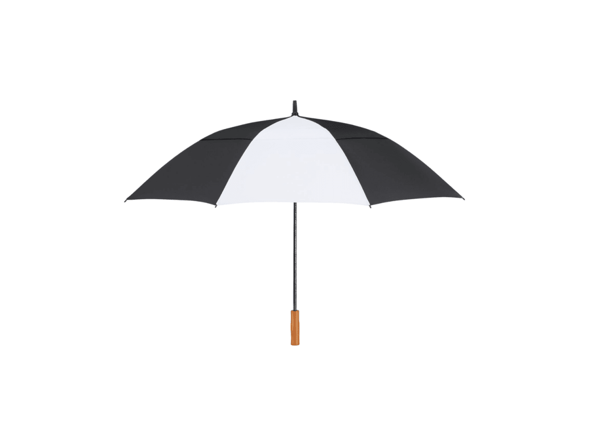 58" Recycled Golf Umbrella with Wooden Handle - Golf Umbrellas - SwagWear