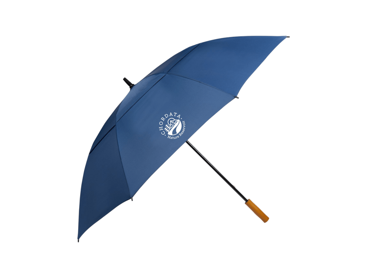 58" Recycled Golf Umbrella with Wooden Handle - Golf Umbrellas - SwagWear