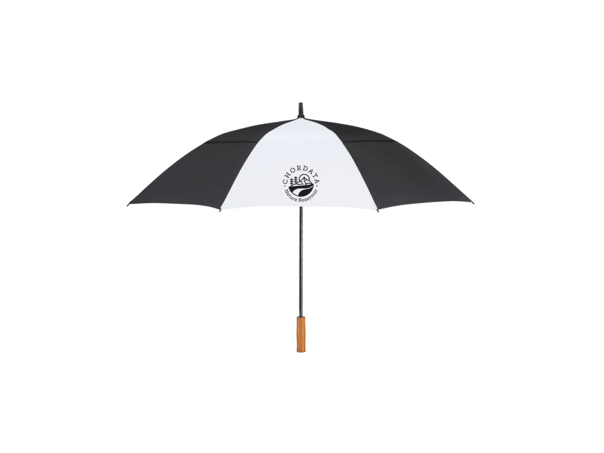 58" Recycled Golf Umbrella with Wooden Handle - Golf Umbrellas - SwagWear