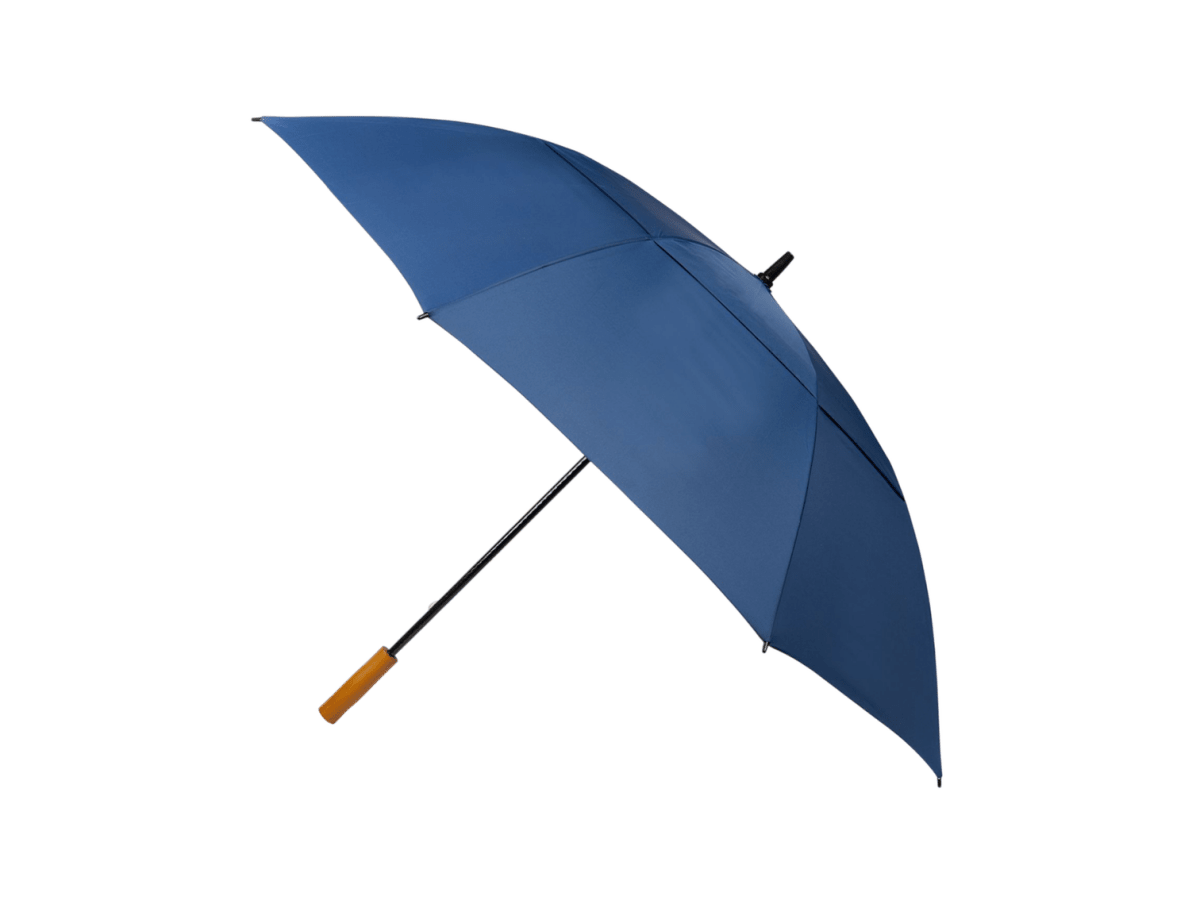58" Recycled Golf Umbrella with Wooden Handle - Golf Umbrellas - SwagWear
