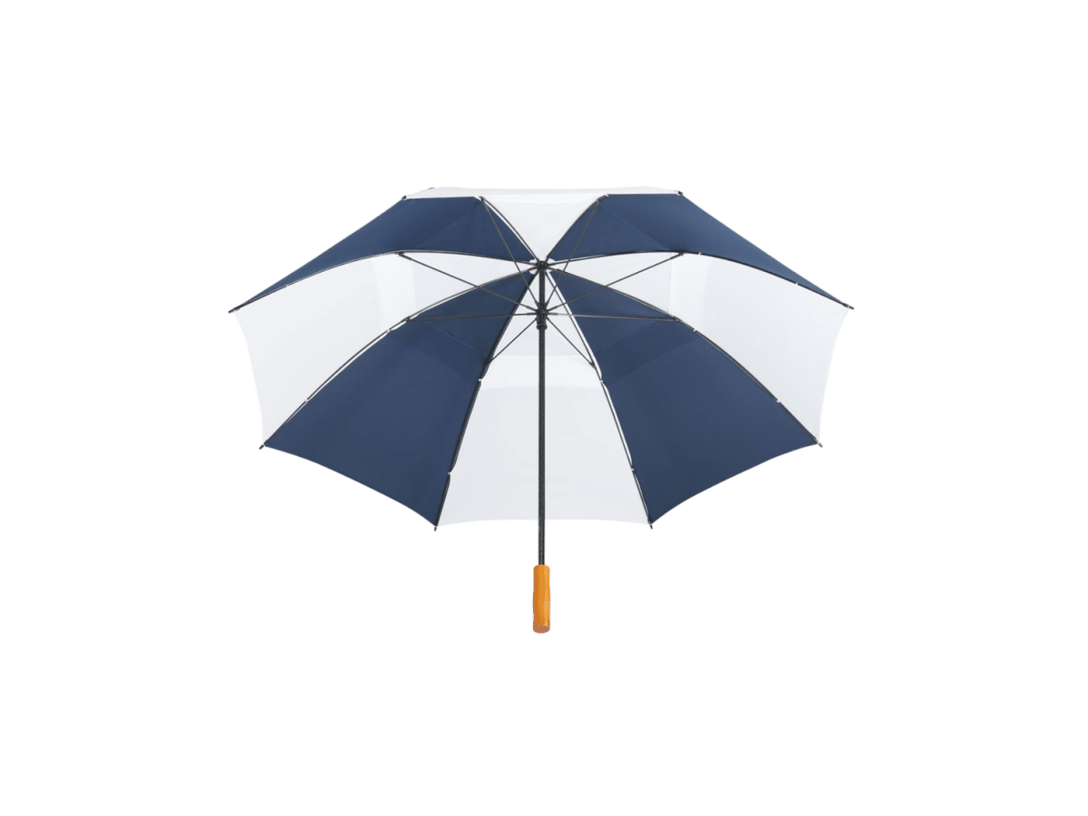 58" Recycled Golf Umbrella with Wooden Handle - Golf Umbrellas - SwagWear