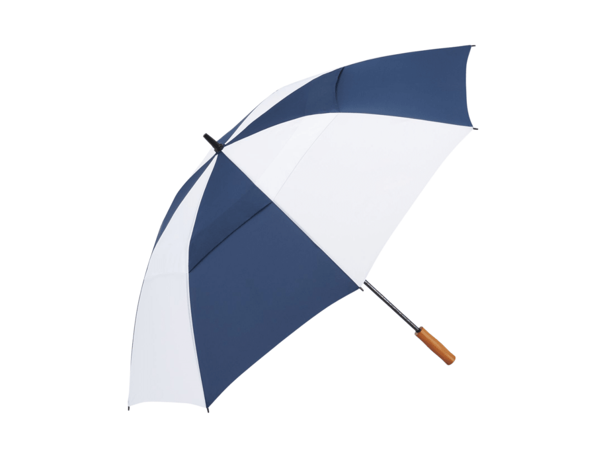 58" Recycled Golf Umbrella with Wooden Handle - Golf Umbrellas - SwagWear