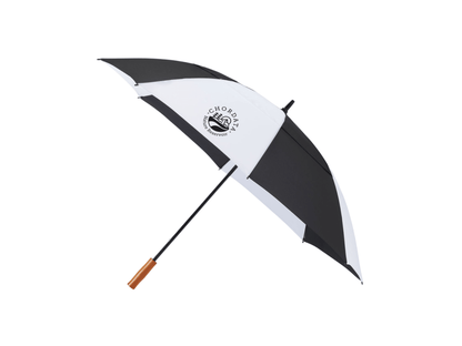 58" Recycled Golf Umbrella with Wooden Handle - Golf Umbrellas - SwagWear