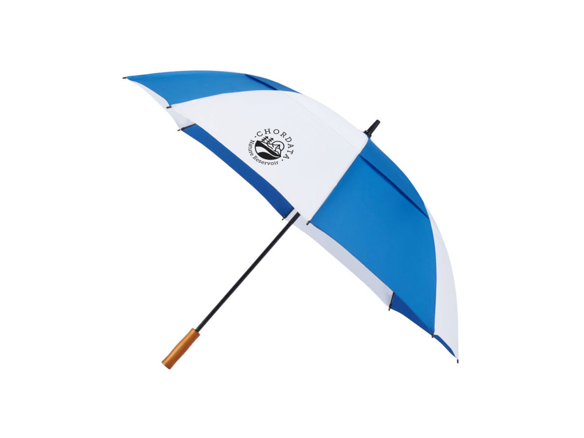 58" Recycled Golf Umbrella with Wooden Handle - Golf Umbrellas - SwagWear